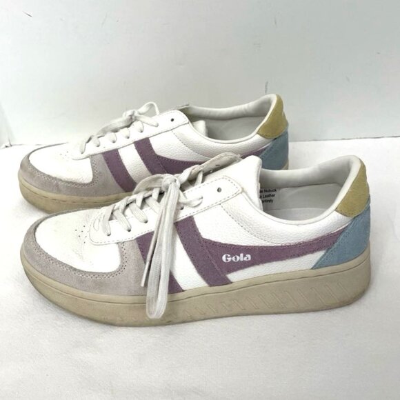 Gola Grandslam Trident CLA415 Women's 9 Nubuck & Suede Leather Blue Purple - Picture 1 of 8